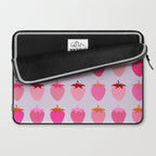 Les Fraises | 03 - Abstract Retro Fruit, Pink And Purple Print Preppy Strawberries Laptop Sleeve Gallery Image 2