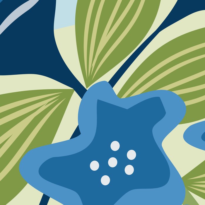 Blue Flowers and Green Leaves Coffee Mug Gallery Image 2