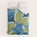 Blue Flowers and Green Leaves Comforter Gallery Image 6