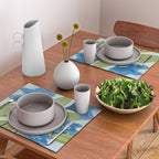 Blue Flowers and Green Leaves Placemat Gallery Image 2