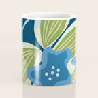 Blue Flowers and Green Leaves Coffee Mug Gallery Image 4