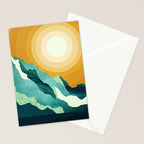 Retro Mountain Sunset Stationery Card Gallery Image 2