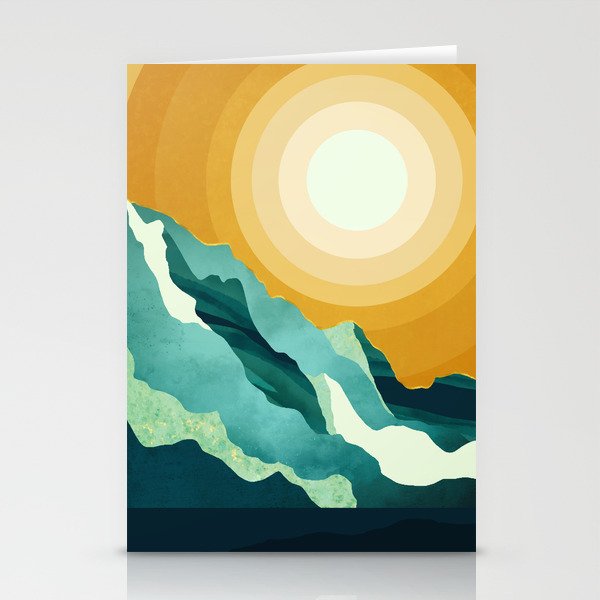 Retro Mountain Sunset Stationery Card Gallery Image 1