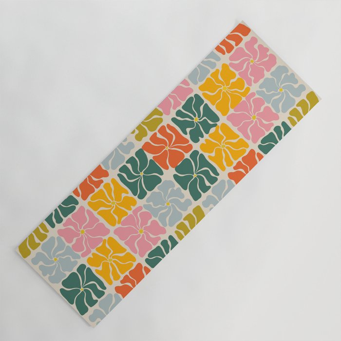 Vibrant Floral Quilt Pattern Yoga Mat Gallery Image 1