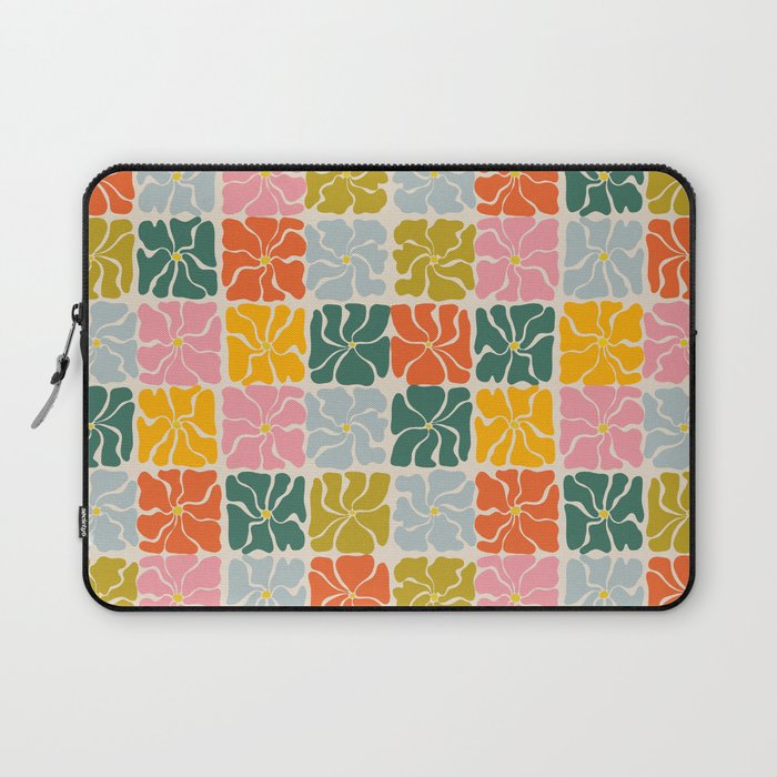 Vibrant Floral Quilt Pattern Laptop Sleeve Gallery Image 1