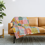 Vibrant Floral Quilt Pattern Throw Blanket Gallery Image 1
