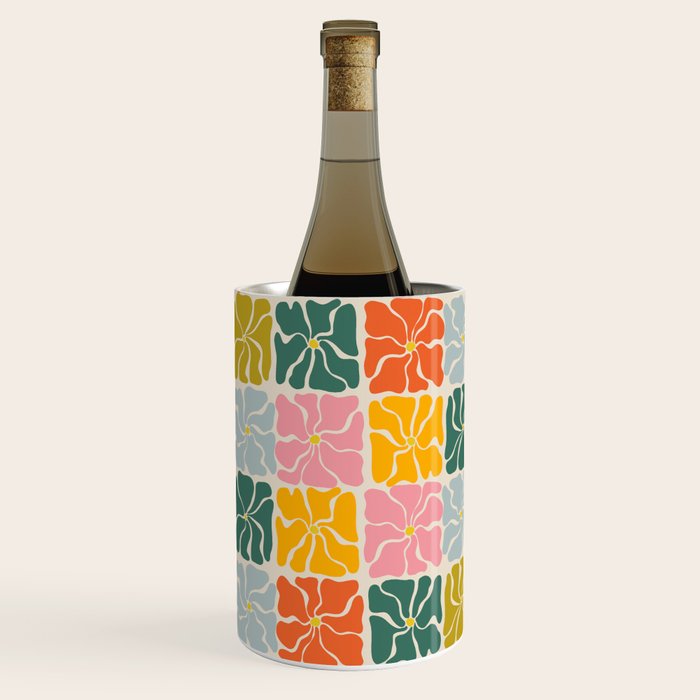 Vibrant Floral Quilt Pattern Wine Chiller Gallery Image 2