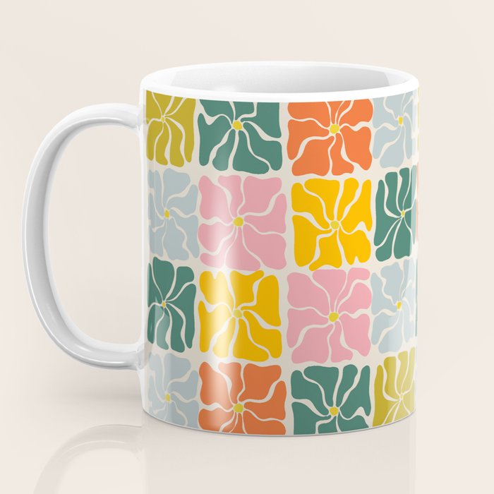 Vibrant Floral Quilt Pattern Coffee Mug Gallery Image 3