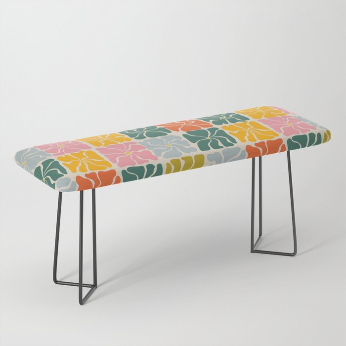 Vibrant Floral Quilt Pattern Bench Gallery Image 1