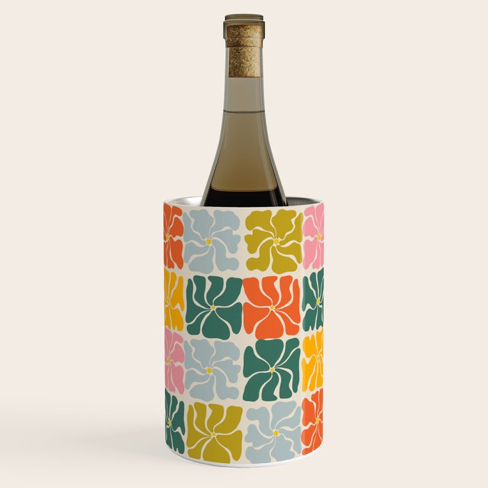 Vibrant Floral Quilt Pattern Wine Chiller Gallery Image 1