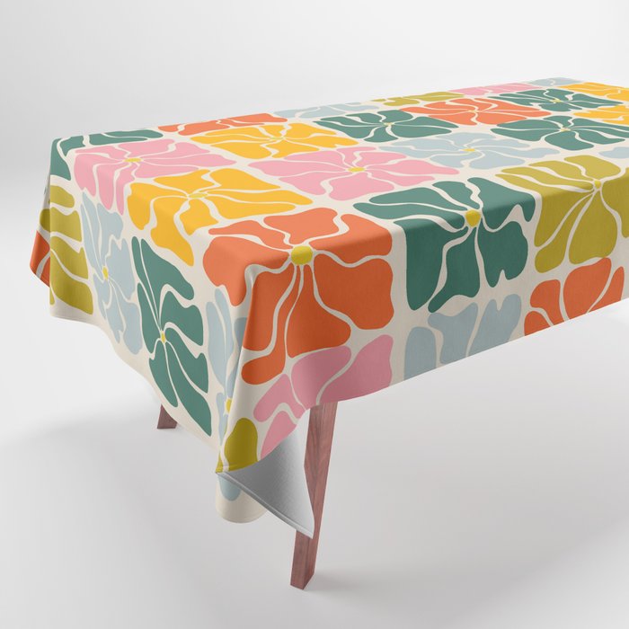 Vibrant Floral Quilt Pattern Tablecloth Gallery Image 1
