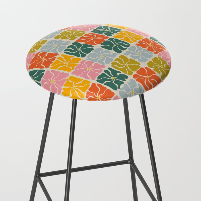 Vibrant Floral Quilt Pattern Stool Gallery Image 2