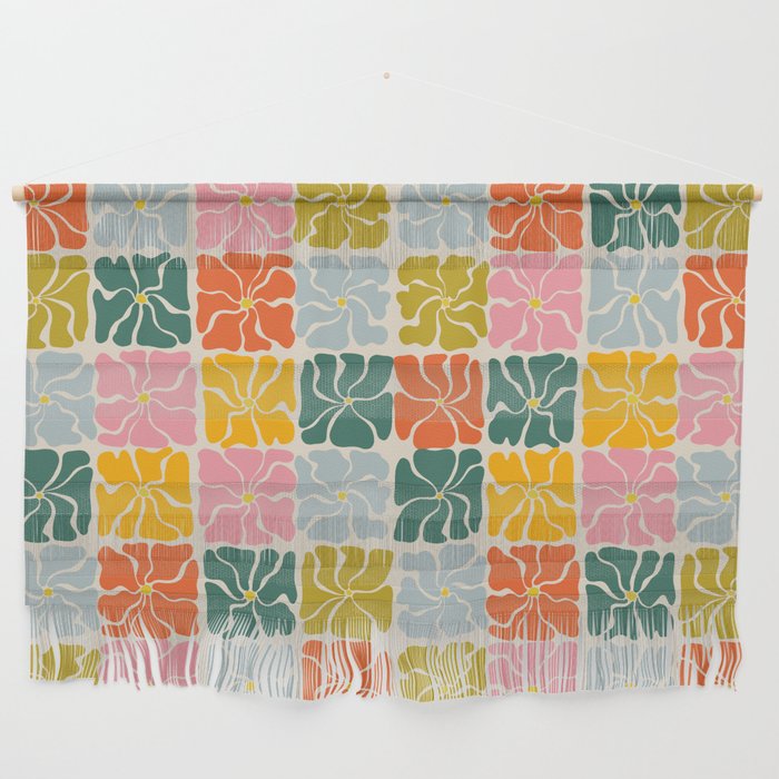 Vibrant Floral Quilt Pattern Wall Hanging Gallery Image 1