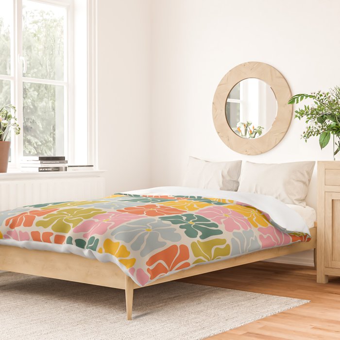 Vibrant Floral Quilt Pattern Duvet Cover Gallery Image 2