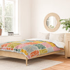 Vibrant Floral Quilt Pattern Duvet Cover Gallery Image 2