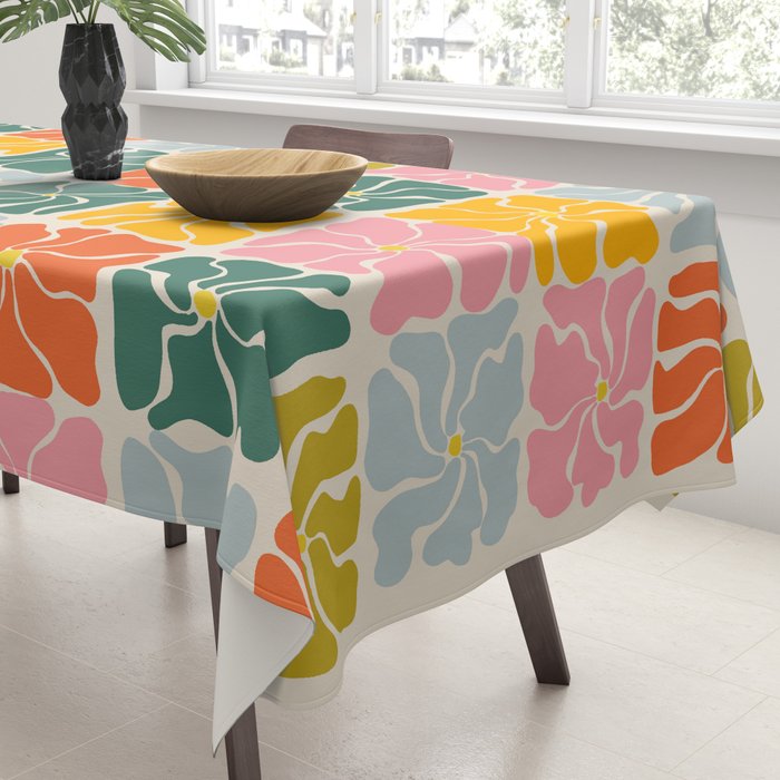 Vibrant Floral Quilt Pattern Tablecloth Gallery Image 3