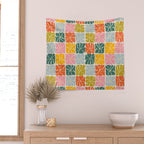 Vibrant Floral Quilt Pattern Wall Tapestry Gallery Image 2