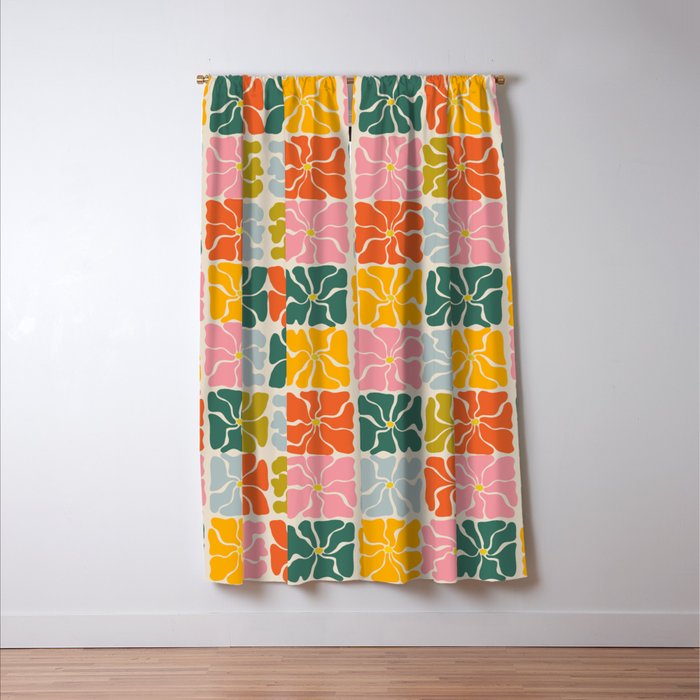 Vibrant Floral Quilt Pattern Window Curtain Gallery Image 3