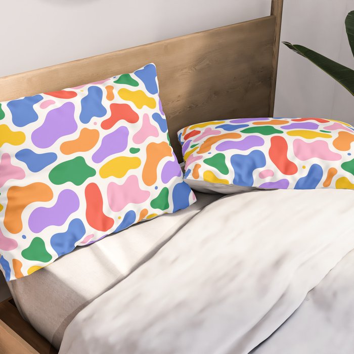 Colorful abstract organic shape art pattern Pillow Sham Gallery Image 2