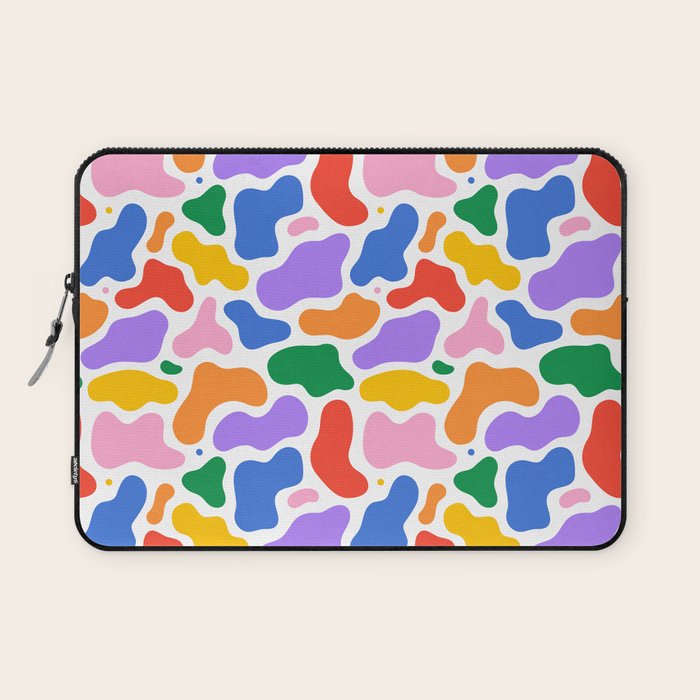 Colorful abstract organic shape art pattern Laptop Sleeve Gallery Image 1