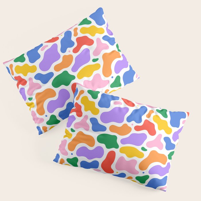 Colorful abstract organic shape art pattern Pillow Sham Gallery Image 1