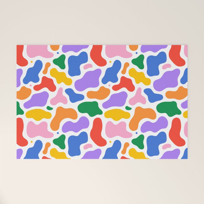 Colorful abstract organic shape art pattern Welcome Mat Gallery Image 1