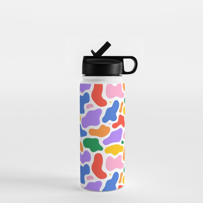 Colorful abstract organic shape art pattern Water Bottle Gallery Image 1