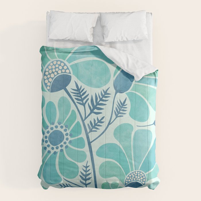 Himalayan Blue Poppies Floral Comforter Gallery Image 6