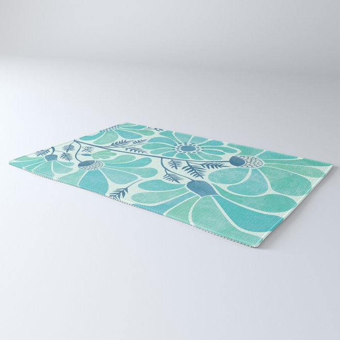 Himalayan Blue Poppies Floral Rug Gallery Image 3