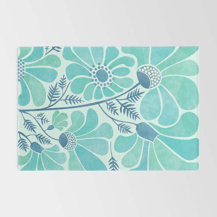 Himalayan Blue Poppies Floral Rug Gallery Image 2