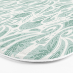 Seahorse Damask . Soft Aqua Bath Mat Gallery Image 3