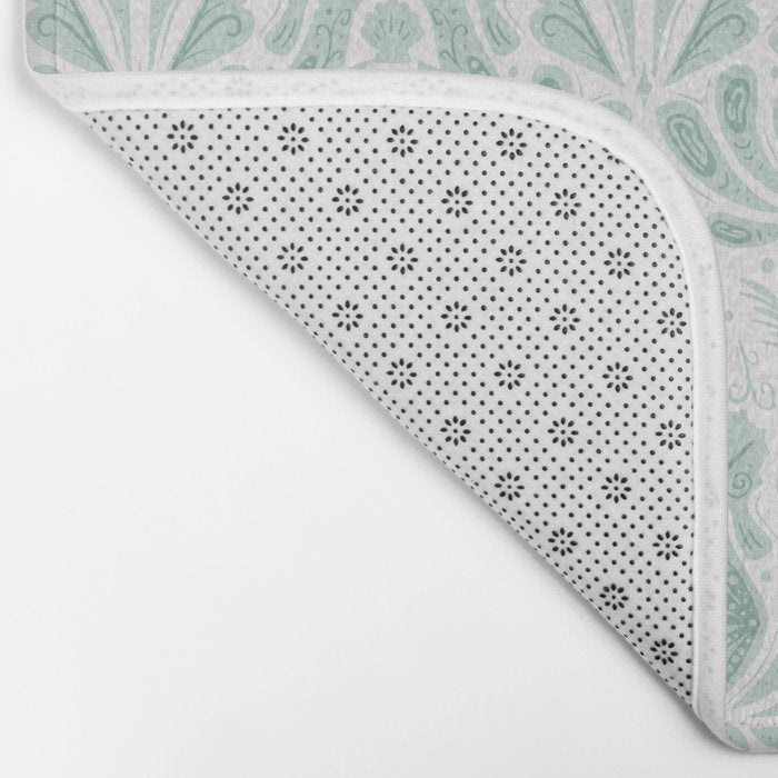 Seahorse Damask . Soft Aqua Bath Mat Gallery Image 2