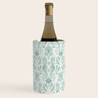 Seahorse Damask . Soft Aqua Wine Chiller Gallery Image 1