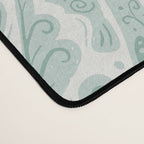 Seahorse Damask . Soft Aqua Desk Mat Gallery Image 4