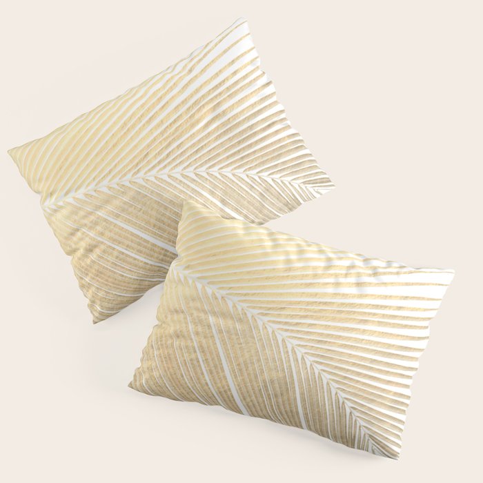 Palm leaf - gold Pillow Sham Gallery Image 1