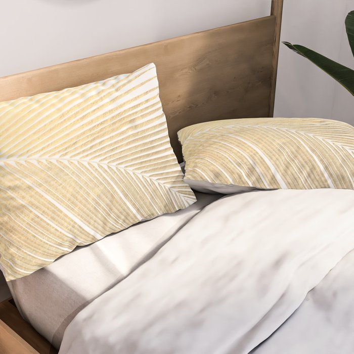Palm leaf - gold Pillow Sham Gallery Image 2