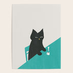 Cat drinking coffee Poster Gallery Image 4