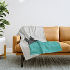 Cat drinking coffee Throw Blanket Gallery Image 1
