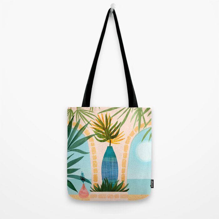 Welcome To The Hotel California Illustrated Landscape / Villa Series Tote Bag Gallery Image 2