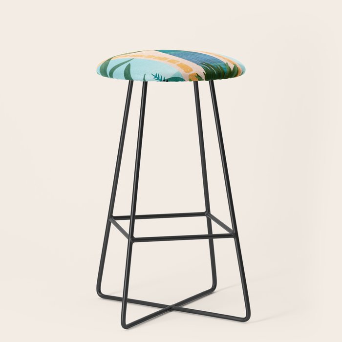 Welcome To The Hotel California Illustrated Landscape / Villa Series Stool Gallery Image 1