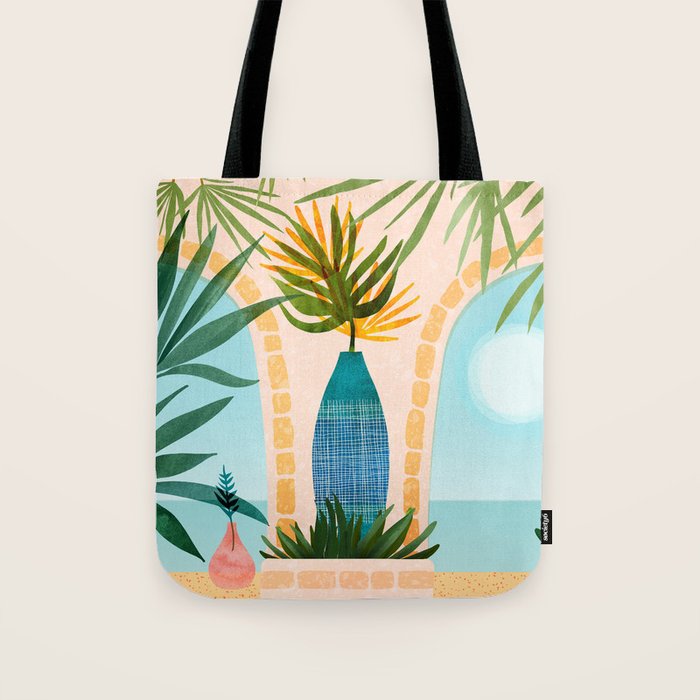 Welcome To The Hotel California Illustrated Landscape / Villa Series Tote Bag Gallery Image 1