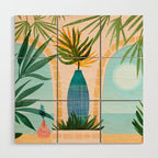 Welcome To The Hotel California Illustrated Landscape / Villa Series Wood Wall Art Gallery Image 1