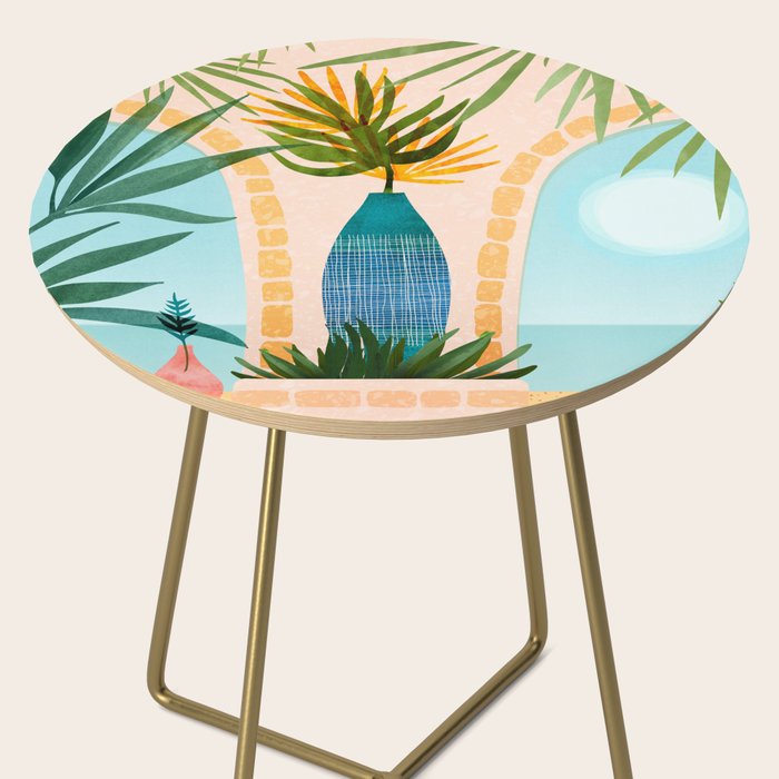 Welcome To The Hotel California Illustrated Landscape / Villa Series Side Table Gallery Image 2