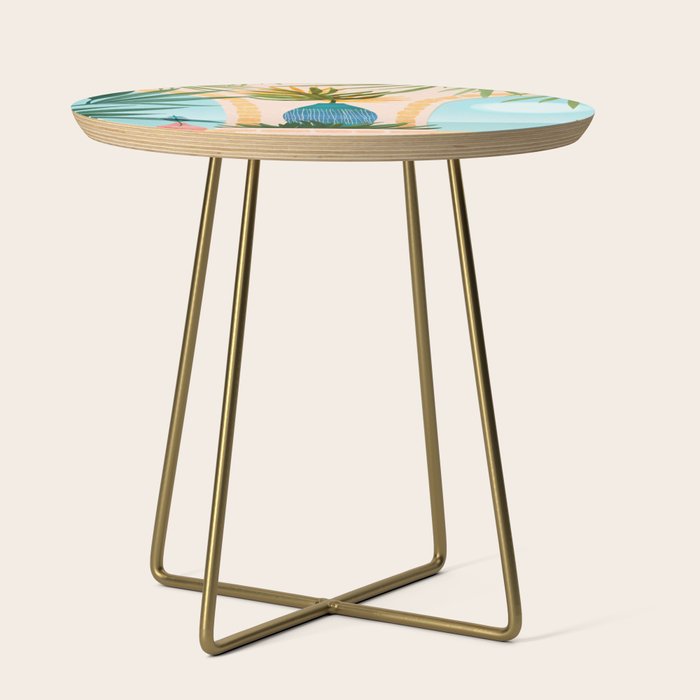 Welcome To The Hotel California Illustrated Landscape / Villa Series Side Table Gallery Image 1