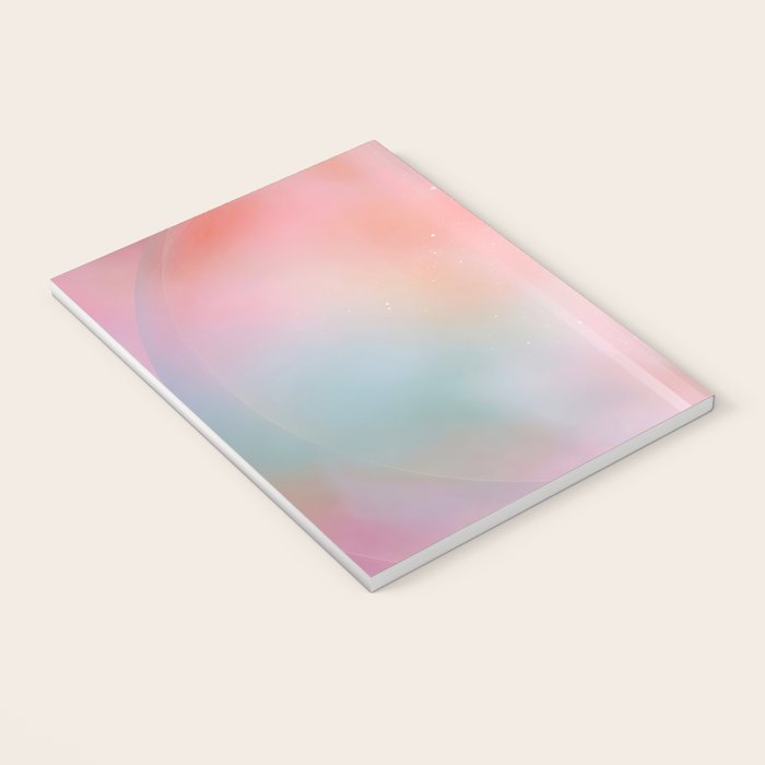 Boho Celestial Moon Abstract Cosmic Aura Art in Soft Pastels Notebook Gallery Image 3