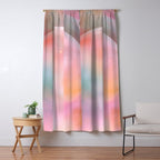 Boho Celestial Moon Abstract Cosmic Aura Art in Soft Pastels Window Curtain Gallery Image 5
