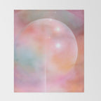 Boho Celestial Moon Abstract Cosmic Aura Art in Soft Pastels Throw Blanket Gallery Image 2