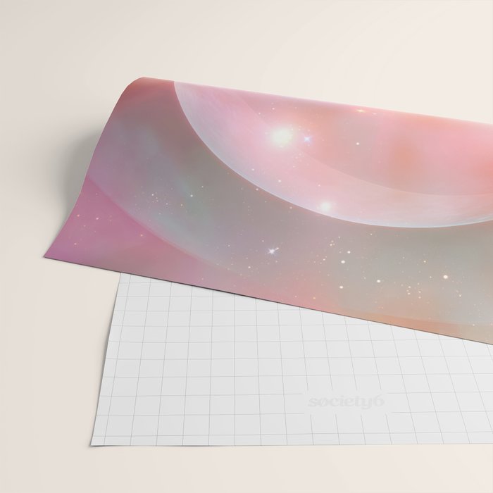 Boho Celestial Moon Abstract Cosmic Aura Art in Soft Pastels Wrapping Paper Gallery Image 2