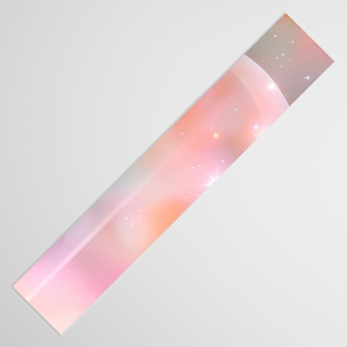 Boho Celestial Moon Abstract Cosmic Aura Art in Soft Pastels Table Runner Gallery Image 3