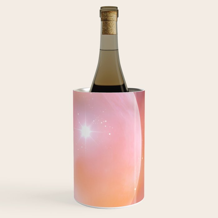 Boho Celestial Moon Abstract Cosmic Aura Art in Soft Pastels Wine Chiller Gallery Image 3